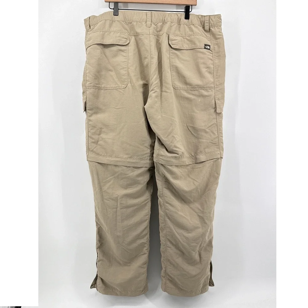 The North Face Mens XXL Beige Paramount Convertible Zip Off Hiking Cargo Pants